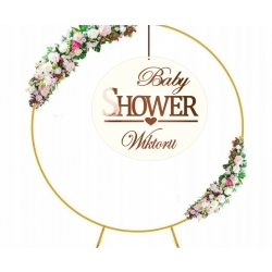 Baner na  Baby Shower Tablica Ścianka różowe złote lustro